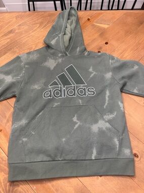adidas Olive Green Tie-Dye Logo Hoodie